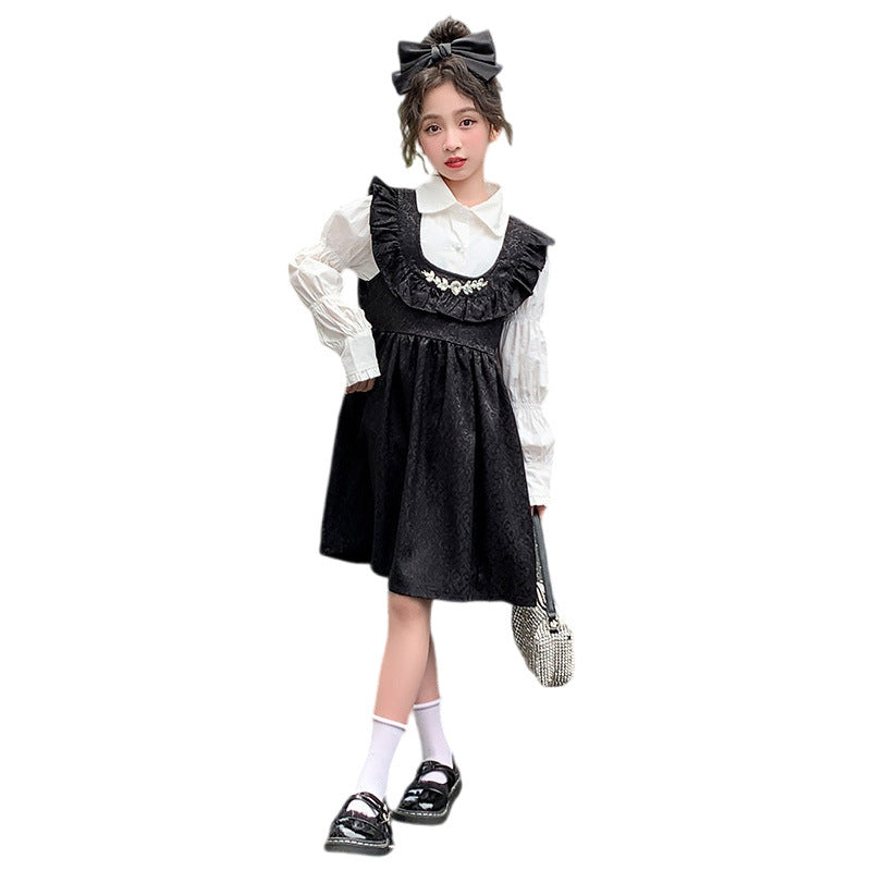 Wholesale Cotton Children's Spring Dress Two-piece Set